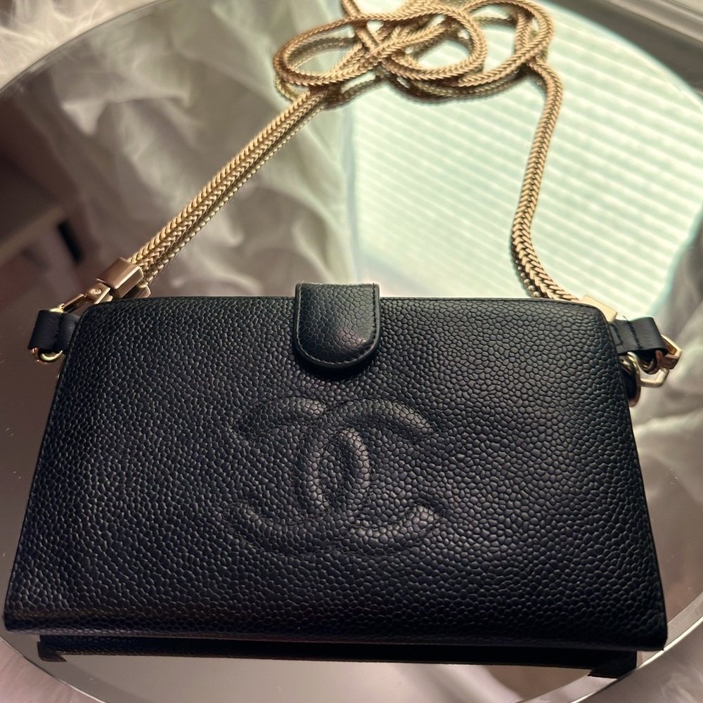 Authentic VINTAGE CHANEL Long Caviar Wallet